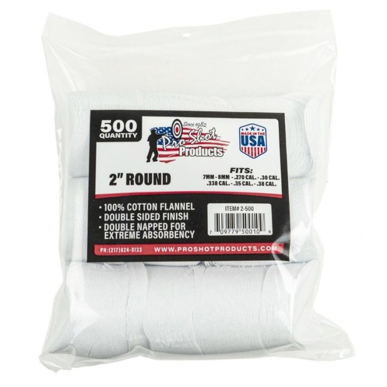 Pro-Shot / 500 Patches 2" / 50mm cal. 7mm, .30 - .38 (.308)