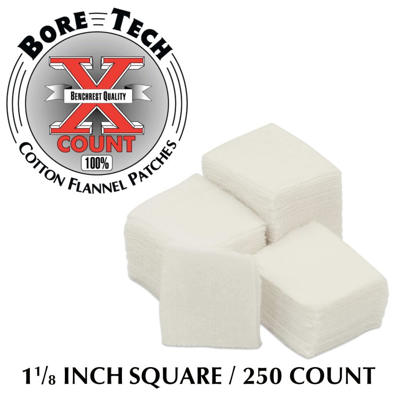 Bore Tech - Cleaning Patches Bore Tech Square 1 1/8" .223 - 250 stk.